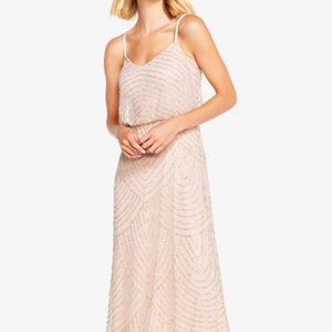 Adrianna Papell Art Deco Gown in Blush